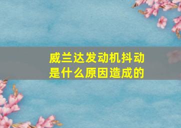 威兰达发动机抖动是什么原因造成的