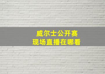 威尔士公开赛现场直播在哪看