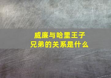 威廉与哈里王子兄弟的关系是什么