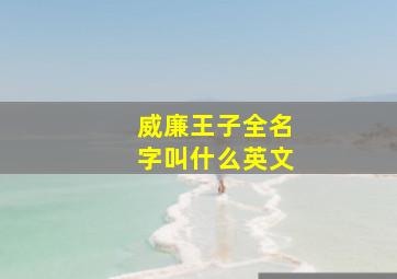 威廉王子全名字叫什么英文