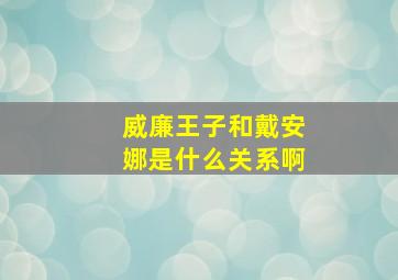 威廉王子和戴安娜是什么关系啊