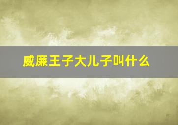 威廉王子大儿子叫什么