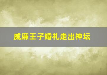 威廉王子婚礼走出神坛