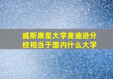 威斯康星大学麦迪逊分校相当于国内什么大学