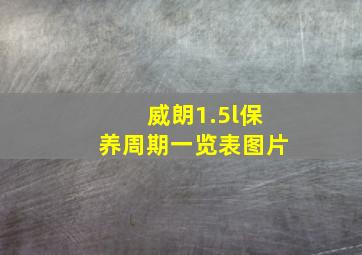 威朗1.5l保养周期一览表图片