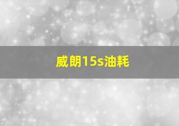 威朗15s油耗