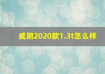 威朗2020款1.3t怎么样