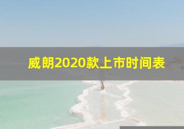 威朗2020款上市时间表