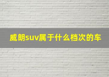 威朗suv属于什么档次的车