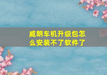 威朗车机升级包怎么安装不了软件了