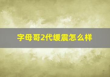 字母哥2代缓震怎么样