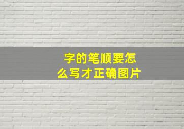 字的笔顺要怎么写才正确图片