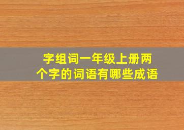 字组词一年级上册两个字的词语有哪些成语