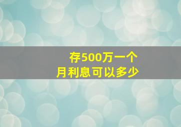 存500万一个月利息可以多少