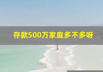 存款500万家庭多不多呀