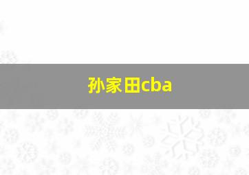 孙家田cba