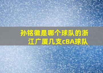 孙铭徽是哪个球队的浙江广厦几支cBA球队