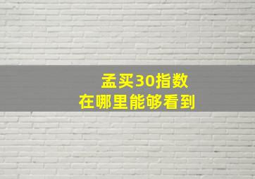 孟买30指数在哪里能够看到