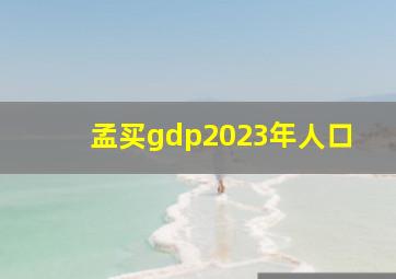 孟买gdp2023年人口