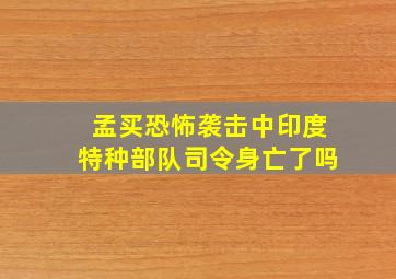 孟买恐怖袭击中印度特种部队司令身亡了吗