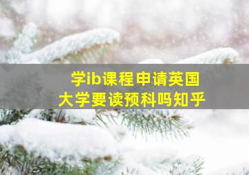 学ib课程申请英国大学要读预科吗知乎