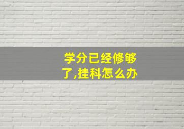 学分已经修够了,挂科怎么办