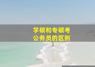 学硕和专硕考公务员的区别