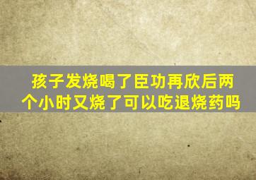 孩子发烧喝了臣功再欣后两个小时又烧了可以吃退烧药吗