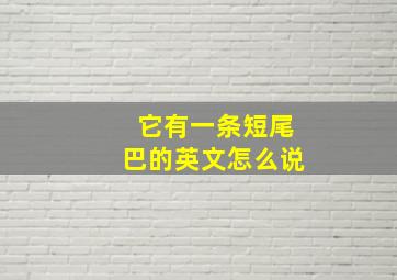 它有一条短尾巴的英文怎么说