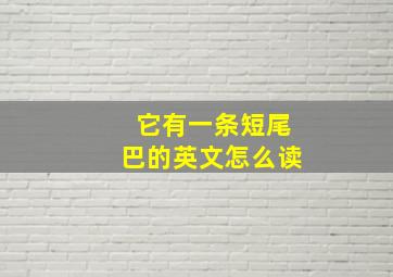 它有一条短尾巴的英文怎么读