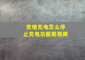 安培充电怎么停止充电功能呢视频