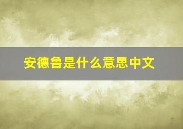 安德鲁是什么意思中文