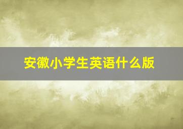 安徽小学生英语什么版