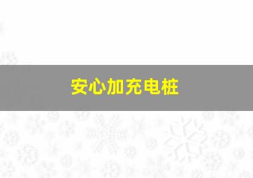 安心加充电桩