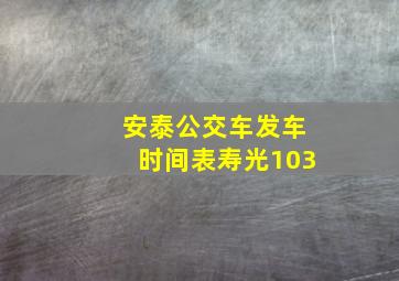 安泰公交车发车时间表寿光103