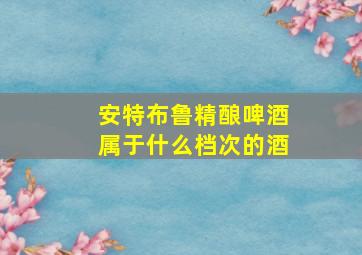 安特布鲁精酿啤酒属于什么档次的酒