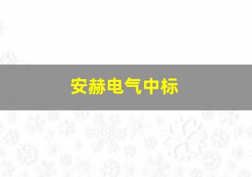 安赫电气中标