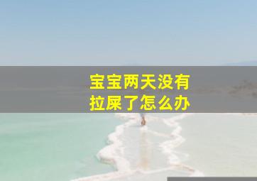 宝宝两天没有拉屎了怎么办