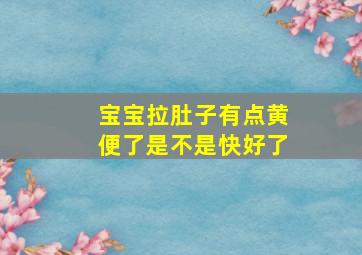 宝宝拉肚子有点黄便了是不是快好了