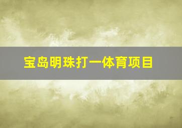 宝岛明珠打一体育项目