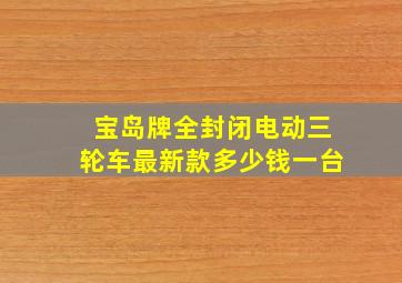 宝岛牌全封闭电动三轮车最新款多少钱一台