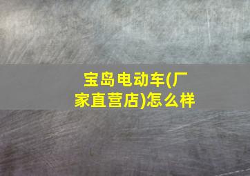 宝岛电动车(厂家直营店)怎么样