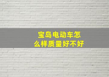 宝岛电动车怎么样质量好不好