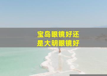 宝岛眼镜好还是大明眼镜好