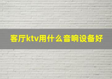 客厅ktv用什么音响设备好