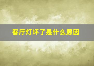 客厅灯坏了是什么原因