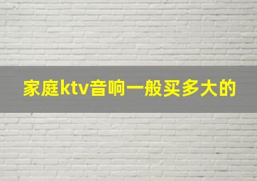 家庭ktv音响一般买多大的