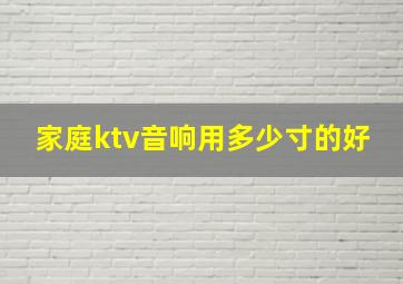 家庭ktv音响用多少寸的好