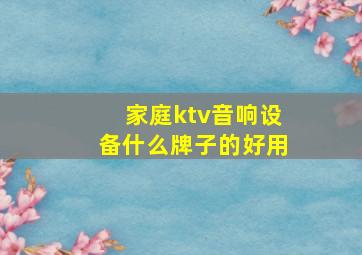 家庭ktv音响设备什么牌子的好用