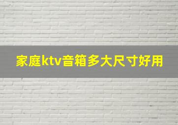 家庭ktv音箱多大尺寸好用